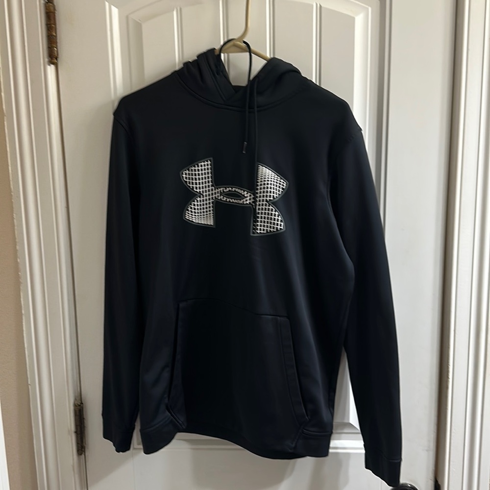 White and Black Under Armor Hoodie
